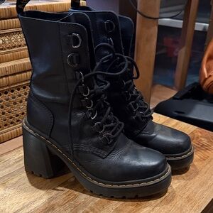 Black Lace-Up Women's Boots dr martins